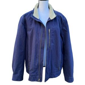 L.L. Bean Men's Pine Ridge Wool Blend Blanket Lined Denim Field Jacket Size L